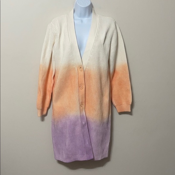 525 America Long Spray Dye Cardigan Size M - Picture 5 of 7